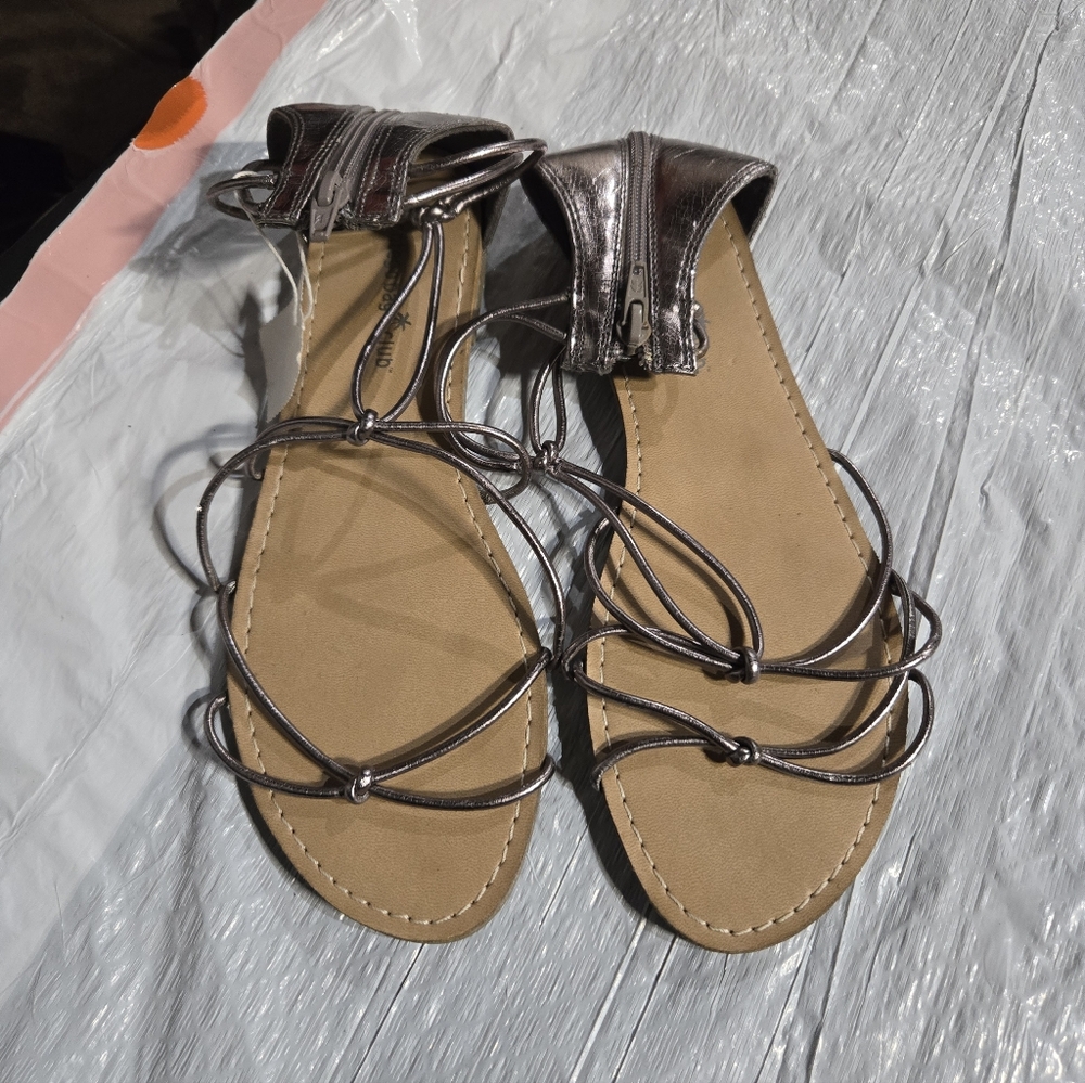 Montego Bay Club Metallic Strappy Gladiator Sandals